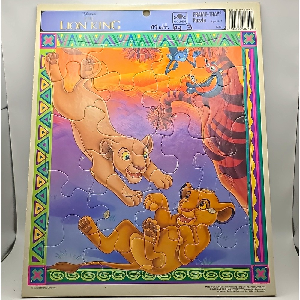 Golden Disney The Lion King Frame-Tray Puzzle Ages 3 to 7 #8340